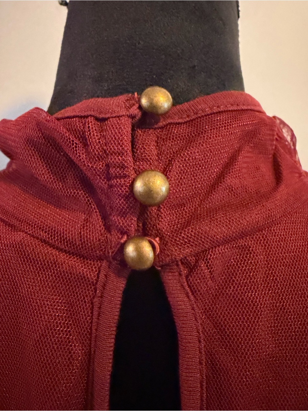 NWT Anthropologie Embroidered High-Neck Tank Top in Burgundy and Blush - Picture 6 of 9